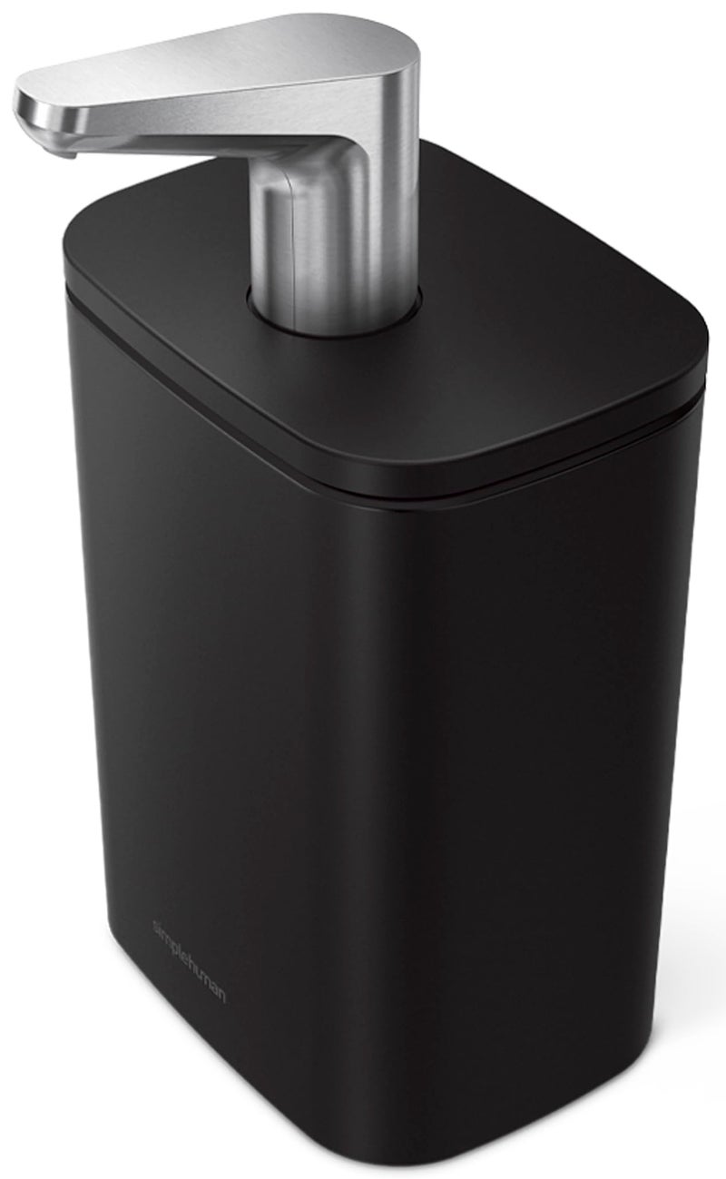 simplehuman 16 oz. Pulse Pump  Liquid Soap Dispenser  Drip Free Hand Soap Pump  Black Stainless Steel - Image 1
