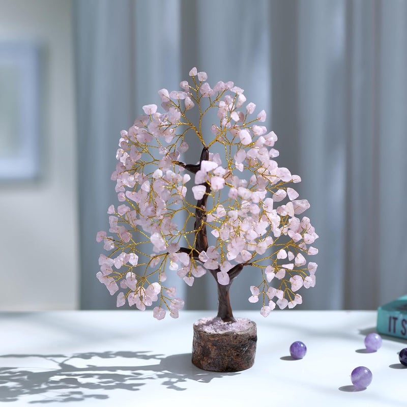 PYOR Rose Quartz Money Tree, Crystal Gifts, Rose Quartz Crystals, Fengshui Money Tree, House Warming Gifts New Home, Pink Office Supplies, Healing Crystals, Pink Room Decor for Women, Spiritual Decor - Image 4
