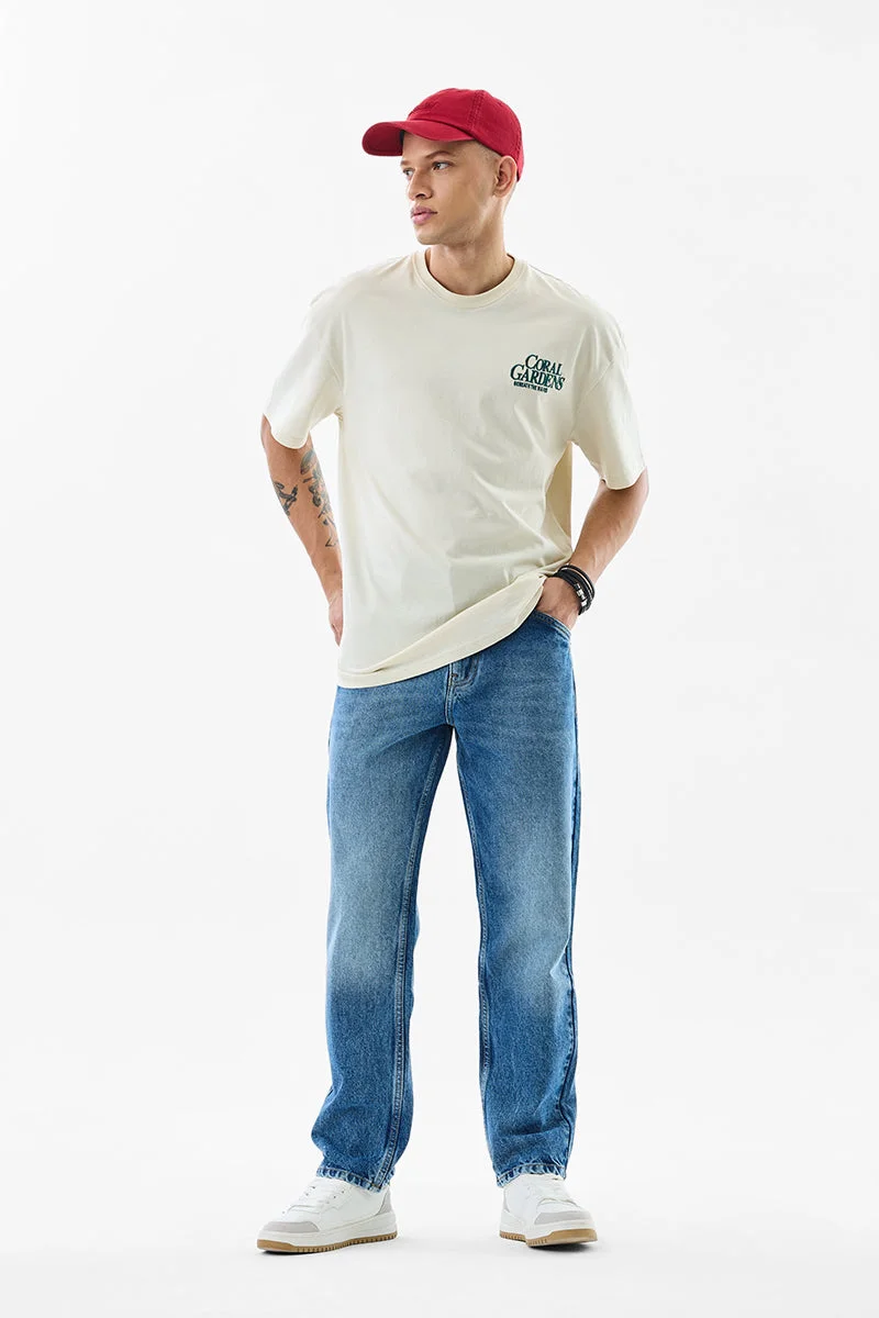 سنيتش Blue Solid Relaxed Casual Jeans