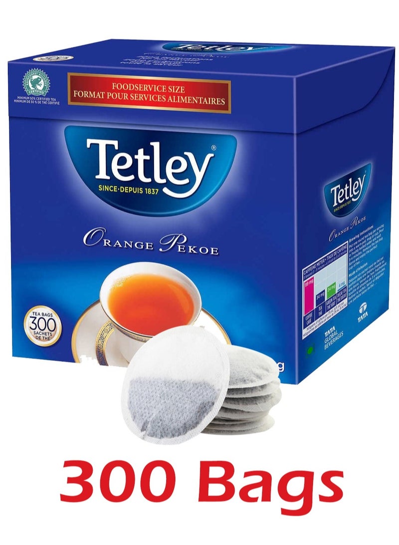 Tetley 300-Piece Orange Pekoe Individually wrapped Tea Bags 945g - Image 1