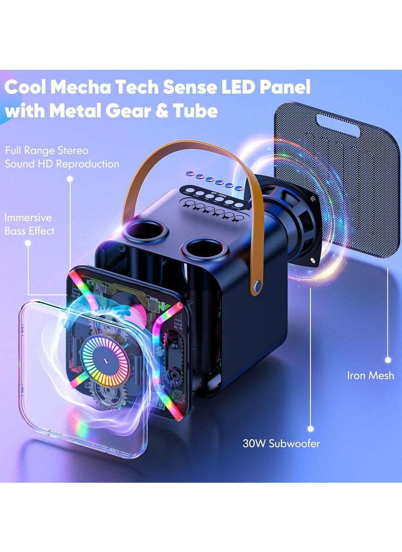 Generic Karaoke Machine for Adults Kids Girls Boys Bluetooth Speaker PA System with LED Light  - Image 4