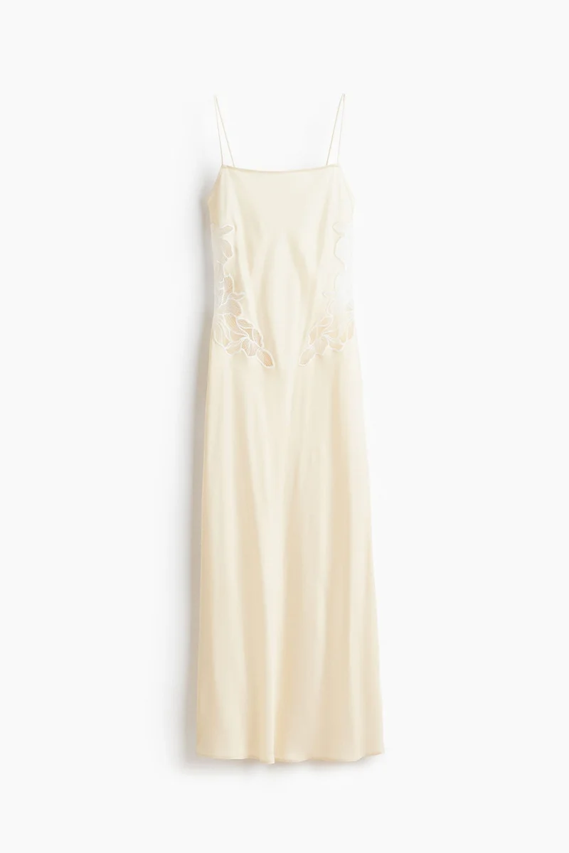 H&M  Lace-detail satin dress with scarf for Women | Best Price UAE