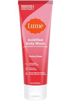 Lume LUMI Acidified Body Wash - Eliminates 3.5x Better Odor Than Soap, Controls Odor for 24 Hours, 8.5 oz (Peony Floral)  - Image 1
