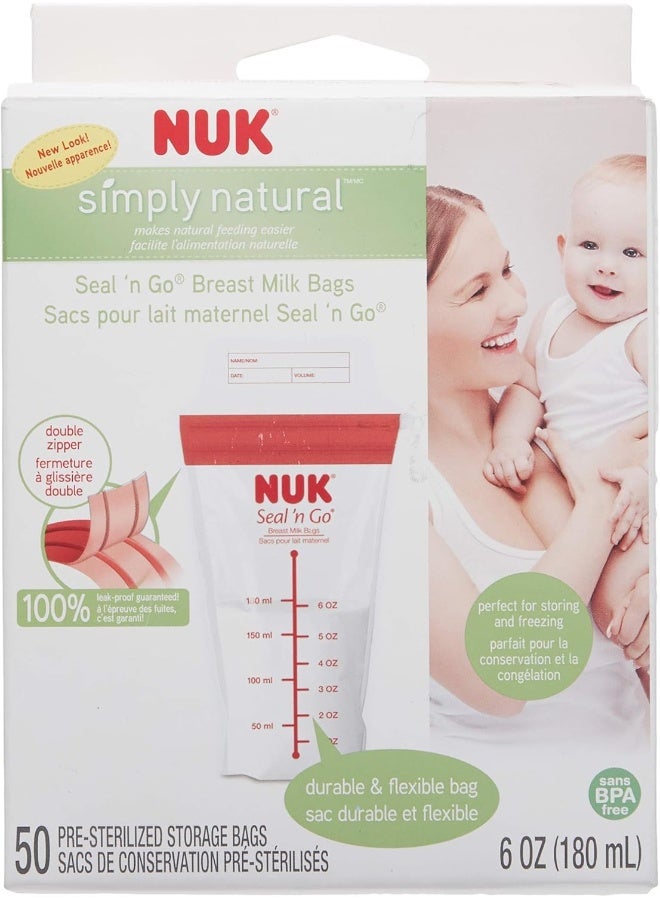 NUK Seal N Go Breast Milk Bags 50 Count YK-006 - Image 2