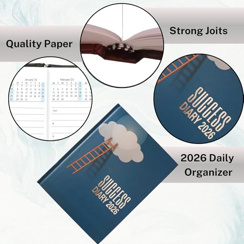 TULMAN Yearly Organizer 2026 Diary, B5 Size (23 x 18 cm) Hardbound Planner with premium Design, Daily Writing Journal, Office & Study Organizer, Perfect for Students, Professionals (1, Blue) - Image 2