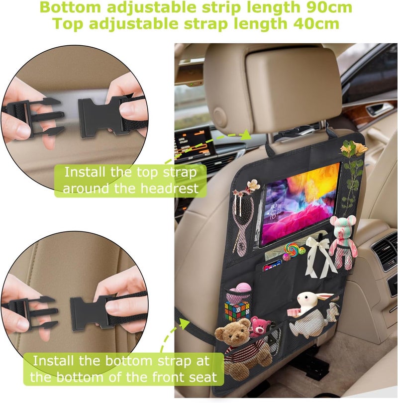 OWill Car Backrest Multi Pocket Organizer - Oxford Cloth Kick Mat for Kids - Image 4