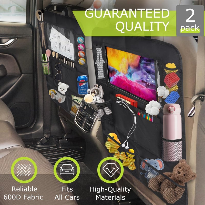 OWill Car Backrest Multi Pocket Organizer - Oxford Cloth Kick Mat for Kids - Image 3
