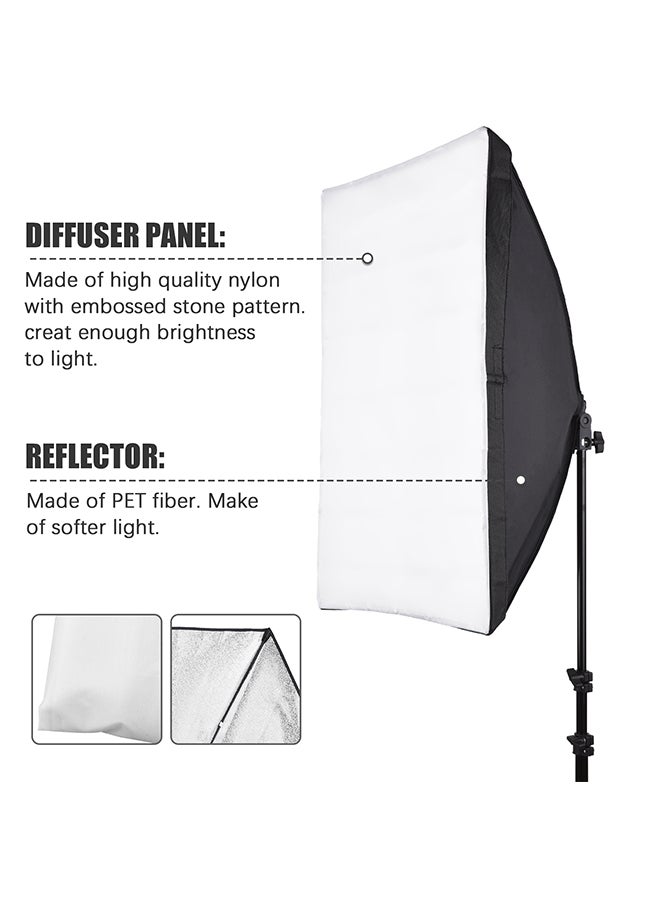 Glanfen Photography Softbox Lighting Kit with 2pcs 135W Bulbs Softboxs and Carry Bag  - Image 3
