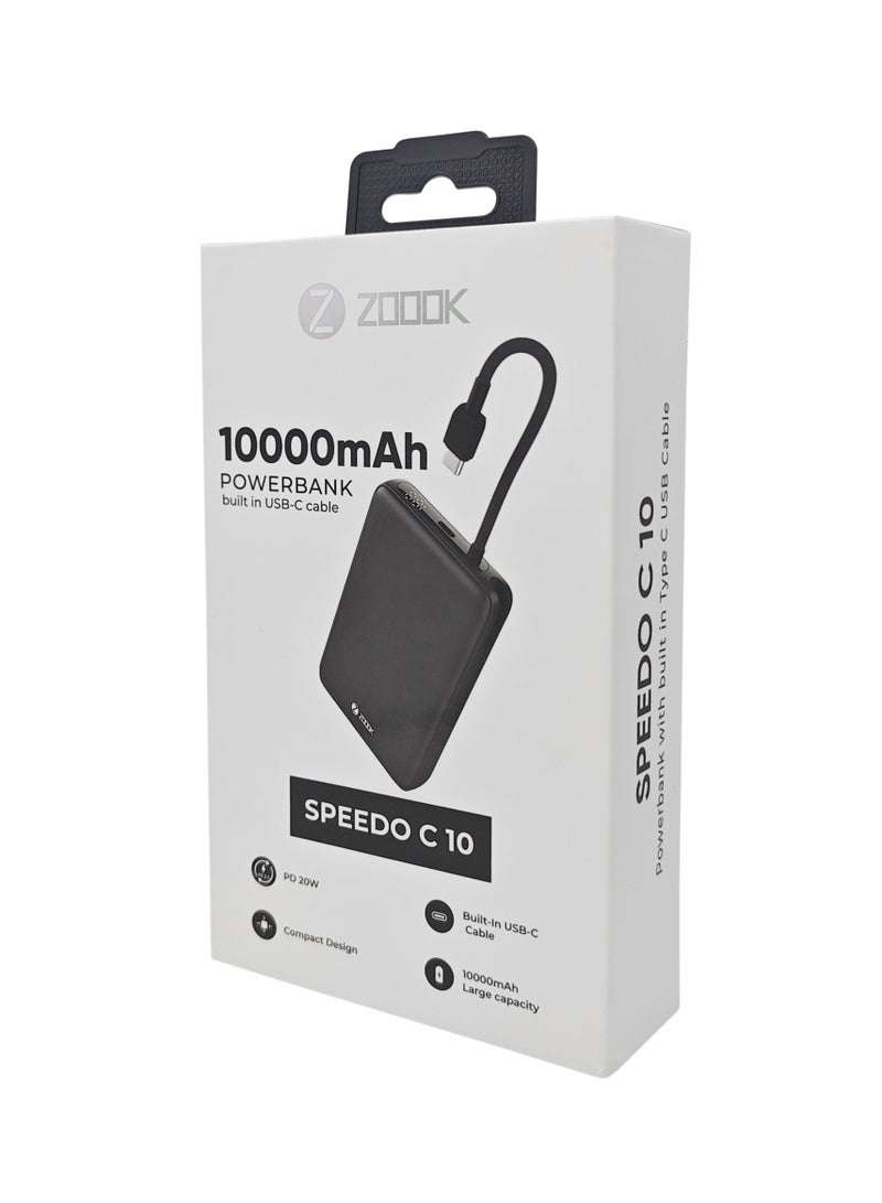 Zoook 10000mAh Power Bank with Built-in USB-C & Lightning Cables 22.5W Super Fast Charging Portable Battery Charger LED Display External Power Bank for iPhone, Samsung, Huawei, Android, iPad, AirPods, Tablets Travel-Friendly Backup Charger Slim Design Compatible with PD Devices & QC 3.0 Black** - Image 5