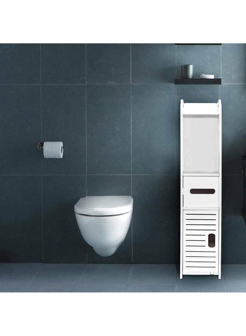 FFD Corner Shelf For Bathroom Narrow Bath Sink Organizer floor Storage Cabibet Small Shelf Match Any Room To Organizing Thin Toilet Vanity Rack Towel Holder  - Image 2