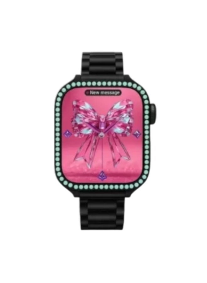 موديو ساعه Modio MW23 Mini الذكيه بشاشه كامله عاليه الدقه , تصميم انيق وعصري , تدعم الاشعارات والتنبيهات الذكيه , تدعم مميزات التتبع الصحي والنشاط , مقاومه للماء والتعرق والغبار , 3 احزمه مرفقين للتبديل , اسود - Image 3