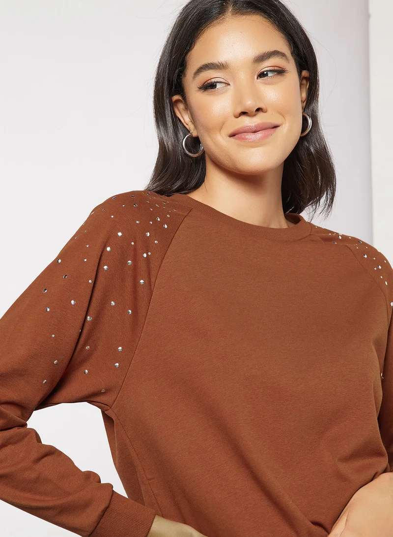 Jacqueline de Yong Rhinestone Sweatshirt