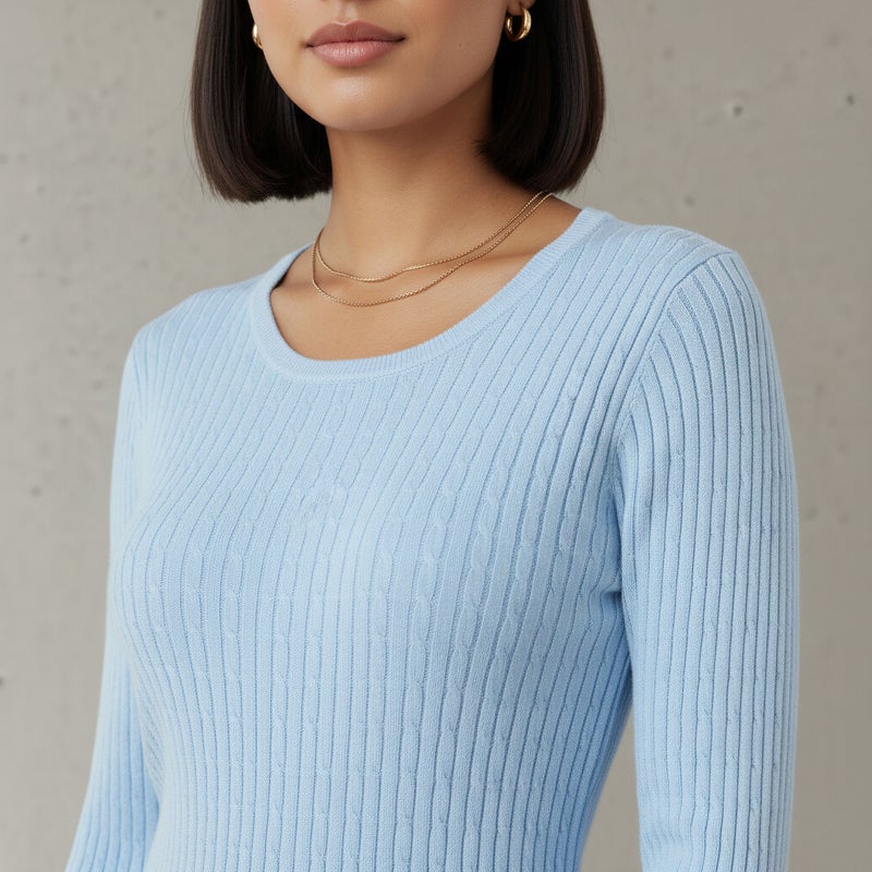 2Xtremz Slim Fit Textured Round Neck Tricot Sweater - Image 4