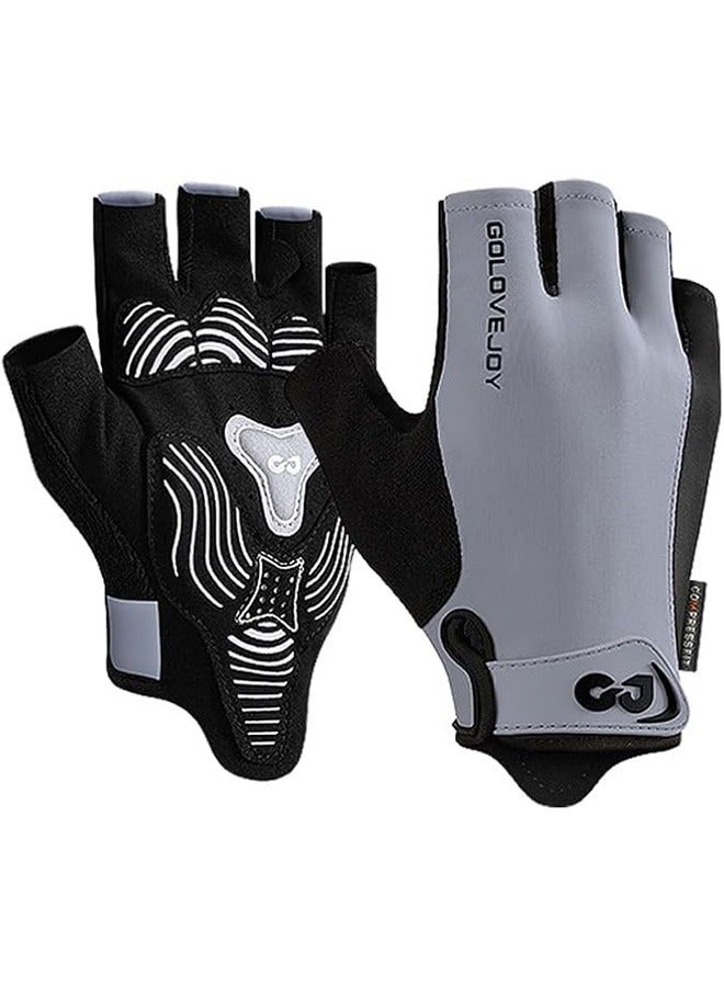 Generic Gym Gloves for Men & Women, Breathable Workout Gloves with Silicone Non-Slip, Padded Palm, Enhanced Grip, and Adjustable Wrist Strap for Weightlifting, Cycling, and Sport Training, Grey  - Image 1