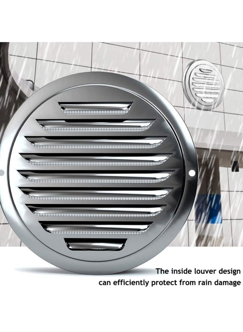 SYOSI Stainless Steel Cap for Exterior Wall Vents, Louvered Grille Cover Ventilation Hood, Kitchen Exhaust Pipe Breathable Windscreen with Fly Net suitable for House - Image 2