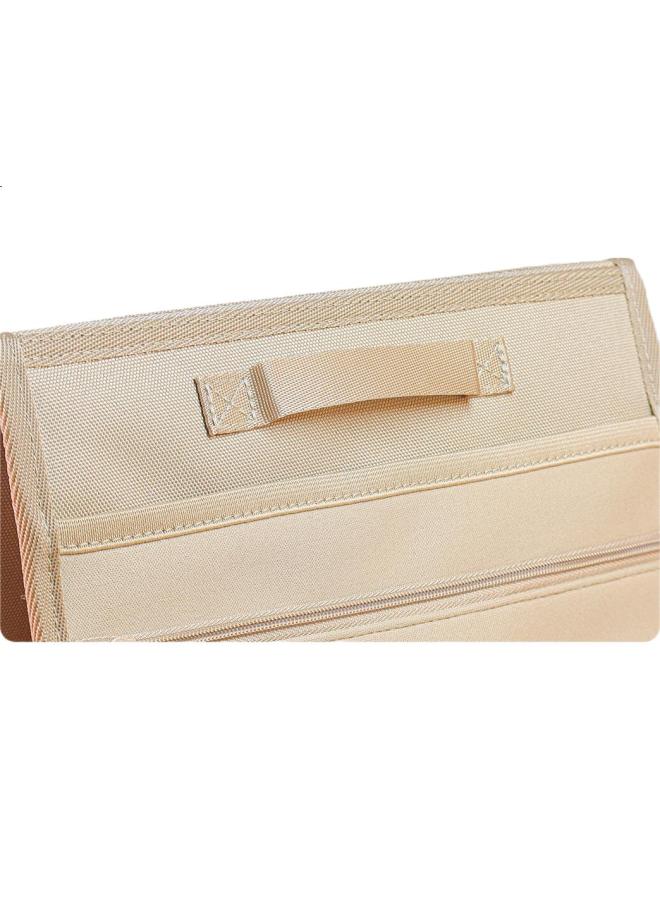 King Jim Hutokoro Double-Sided Storage Portable Office Organizer, Can Stand Or Handheld, Beige Htk100Gs-Be - Image 1