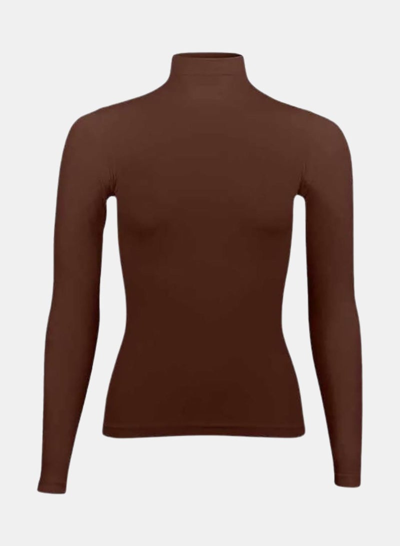 Silvy Lycra Celina High Long Sleeves High Neck Top - Image 1