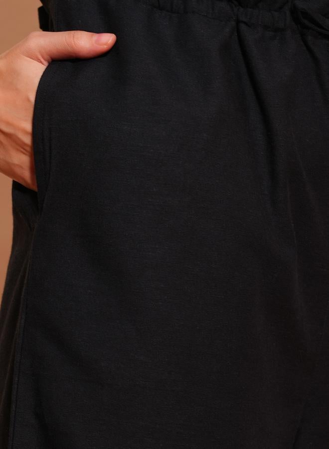 globus Shirt Collar Waist Tie-Up Cargo Style Casual Jumpsuit - Image 5