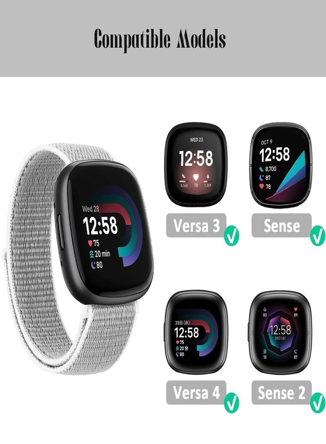ShuYo Sport Loop Nylon Band Compatible with Fitbit Versa 4/Fitbit Versa 3 Bands/Fitbit Sense 2/Fitbit Sense, Adjustable Rugged Velcro Replacement Wristband Strap for Men Women(4 Pack) - Image 3