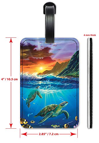 Art Plates Sea Turtles - Luggage ID Tags - Suitcase Identification Cards - Set of 2 - Image 2