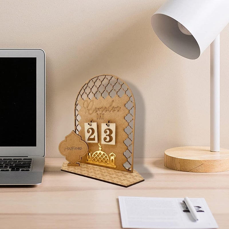 Ramadan Advent Calendar Wooden Countdown Tracker for Kids - Eid Mubarak Home Decoration - Image 5