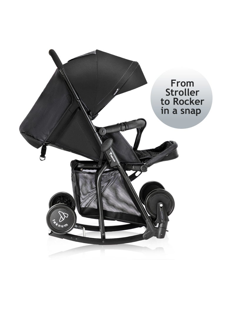 TEKNUM Teknum Stroller With Rocker with Pink Fashion Diaper tote Bag- Black  - Image 5