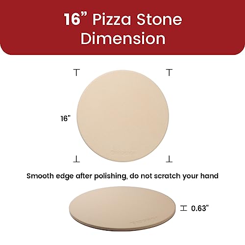ROCKSHEAT K ROCKSHEAT Pizza Stone Round 16 Inch for Grill and Oven, Large Cordierite Baking Stone for Bread, Safe Circular Cooking Stone for Grill 16", Easy to Clean - Image 5