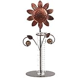 Topadorn Topadorn A Ting Metal and Glass Easy Read 7 inch Garden Rain Gauge,Sunflower  - Image 1