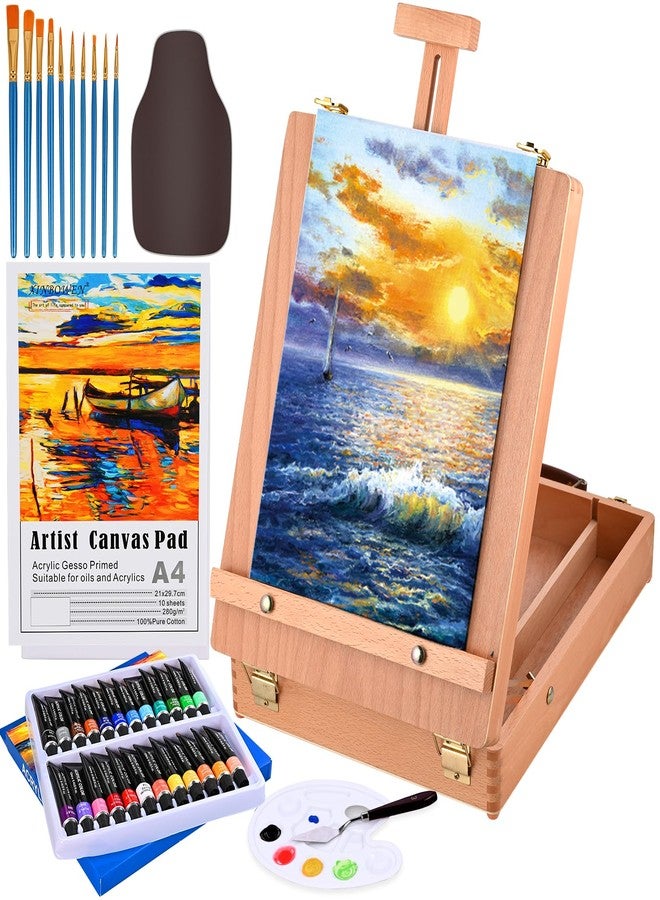 Goldge Art Supplies with Wooden Easel Box - Image 1