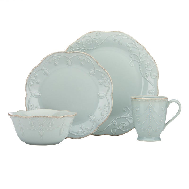 LENOX طقم إعداد طاولة من لينكس فرنسي بيرل 4 قطع، أزرق جليدي، 12 أونصة - Image 1