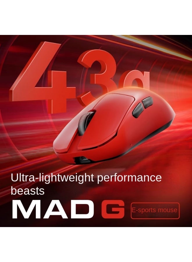 MADLIONS Madlions MAD G PRO Wireless Bluetooth Mouse Lightweight Continuous Working Range 500mAh Battery for Long-lasting Use Smart Speed ​​Low Delay Suitable for Gaming 1Kbps Wired + 8Kbps Wireless Connection 2.4GHz Wireless + Wired Rechargeable PAW 3395 Color White  - Image 2