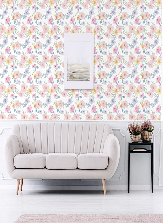 VaryPaper Pink Floral Wallpaper Stick and Peel 17.7"x78.7" Watercolor Peony Floral Contact Paper Self Adhesive Removable Vinyl Wall Paper Flower Stick on Wallpaper for Girls Bedroom Cabinets Walls - Image 5