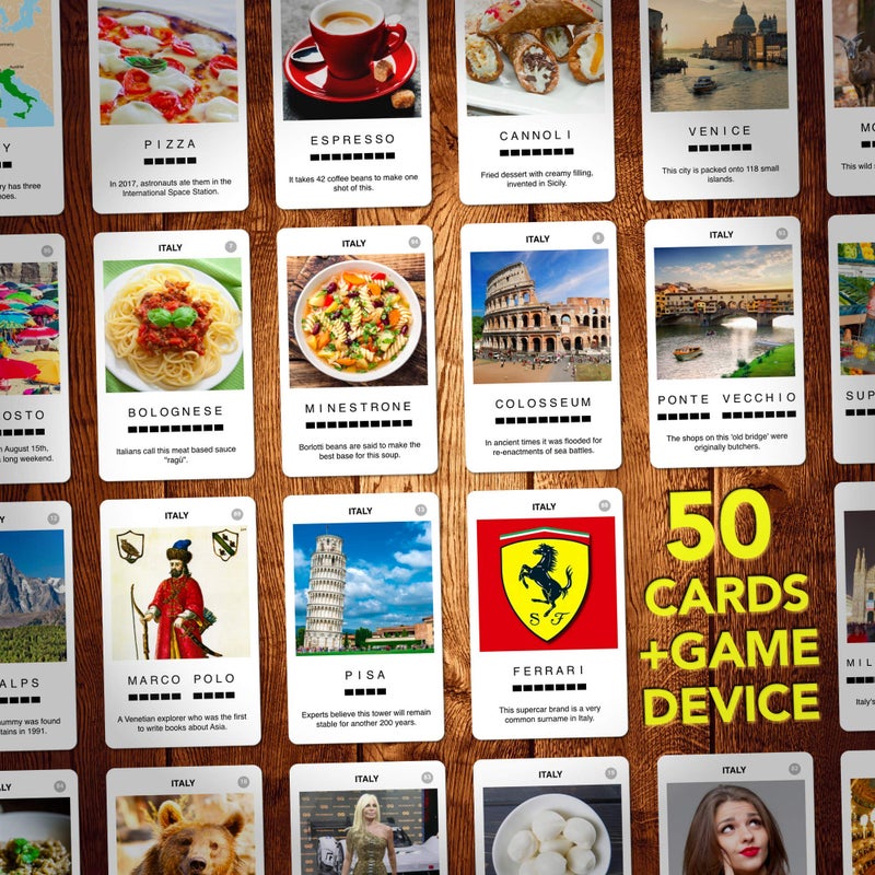 100 PICS Italy Game | Kids Games | Card Games & Fun Travel Games | Learning Resources | Card Games for Adults and Kids | Family Games | Flash Cards | Kids Travel | Ages 6+ - Image 4