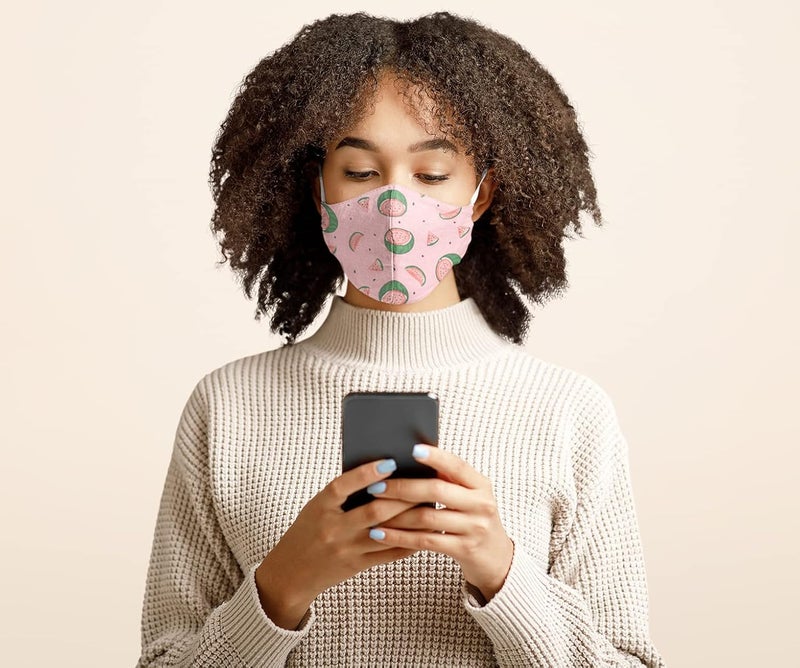 Story Sketchers Watermelon Cotton Face Mask 2 Ply Soft Loop With Adjusters  - Image 3