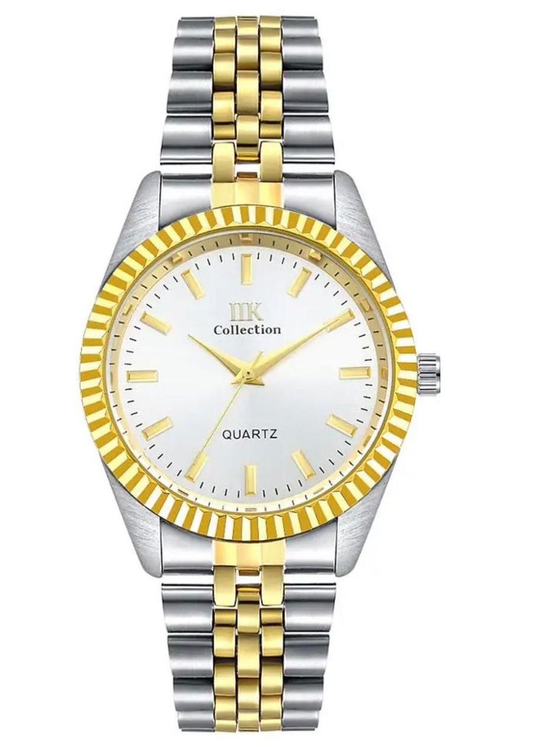 اي اي كيه كوليكشن ساعة يد رجالية من آيكي كوليكشن, سوار فضي و ذهبي مع أبيض