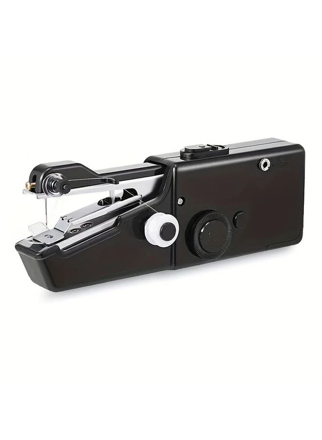 Portable Mini Sewing Machine Handheld Quick Handsew Tool For Fabric Clothing Black - Image 1