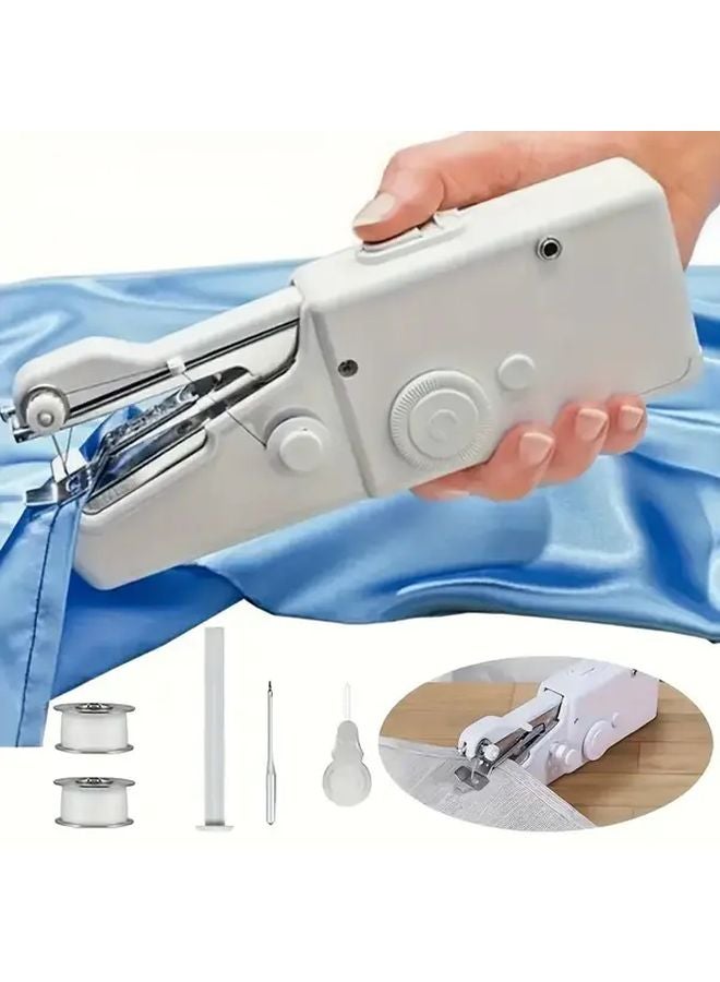 Portable Mini Sewing Machine Handheld Quick Handsew Tool For Fabric Clothing Black - Image 2