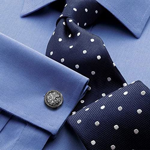 HAWSON Vintage Cufflinks for Men Shirt Retro Flower Pattern - Best Wedding Business Gifts for Men with Box - Image 3