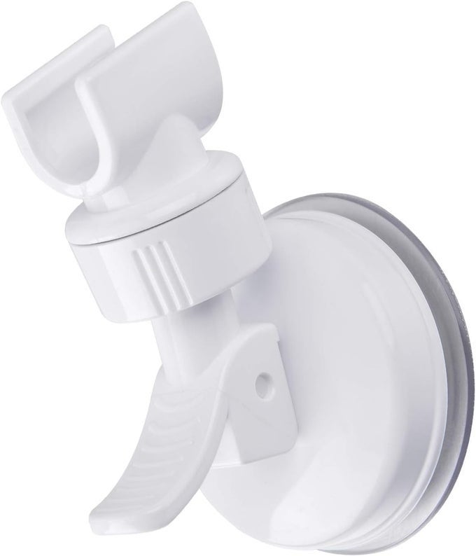 ADJUSTABLE SHOWER HEAD HOLDER BATHROOM SUCTION CUP HANDHELD SHOWER HEAD BRACKET REMOVABLE HANDHELD SHOWERHEAD WALL MOUNTED SUCTION BRACKET PURE WHITE