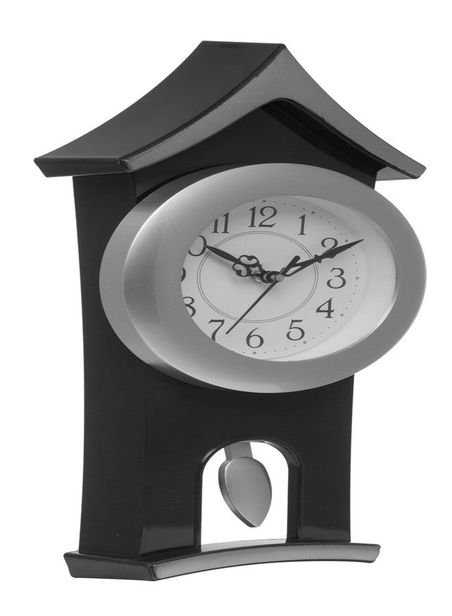 Harbour Analog Latest Stylish New Models Wall Clock with Pendulum for Home Living Room Hall Bedroom (Size Height 40 CM X Width 17.5 CM)- Home Decor Big Size Wall Clock vate (Silver) - Image 4