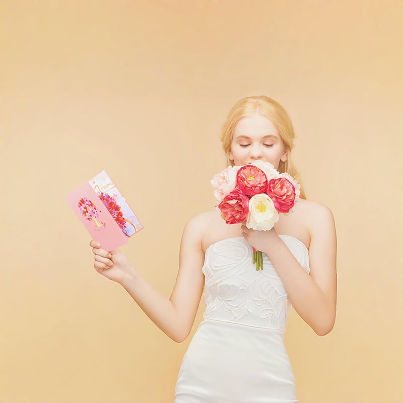 Zikra Heart Tree 3D Pop Up Cards, Valentines Day Greeting Cards, Gifts Cards for Anniversary Card Heart Card with Envelope for Birthday, Wedding Mother's Day Thinking of You Card for Wife, Girlfriend - Image 2