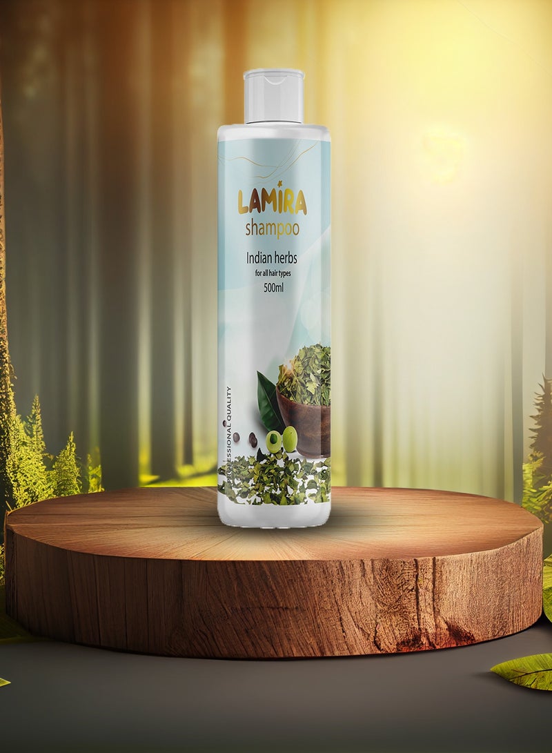 LAMIRA Lamira Herbal Shampoo with Indian Herbs 500ml – Sulfate & Paraben Free  - Image 2