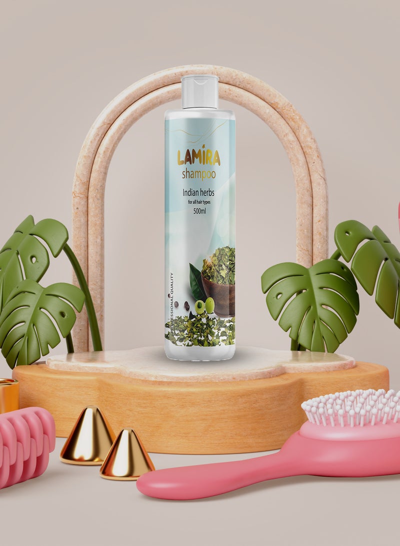 LAMIRA Lamira Herbal Shampoo with Indian Herbs 500ml – Sulfate & Paraben Free  - Image 3
