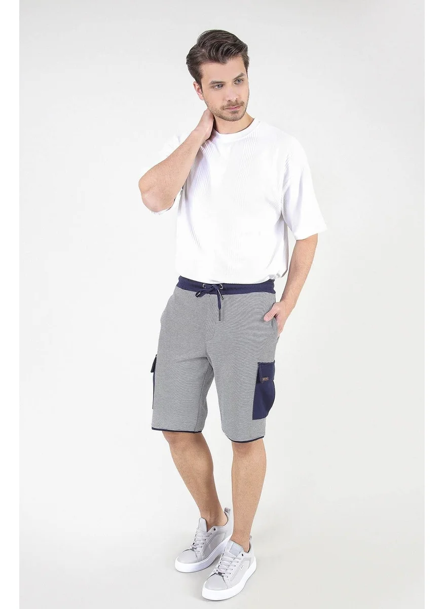 الكسندر جاردي Alexandergardı Striped Cargo Pocket Bermuda Shorts (UNIX-65010)