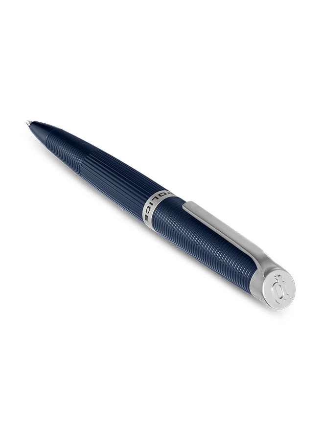 POLICE Police Candara Blue With Stainless Steel Trims Medium Drill Point Gents Pen 140mm - PERGR0001502