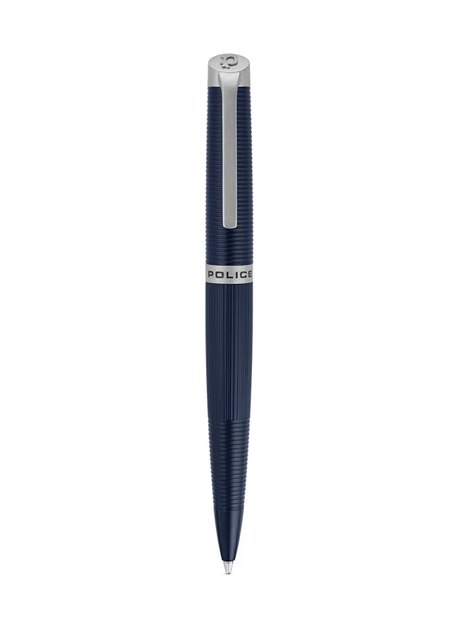 POLICE Police Candara Blue With Stainless Steel Trims Medium Drill Point Gents Pen 140mm - PERGR0001502