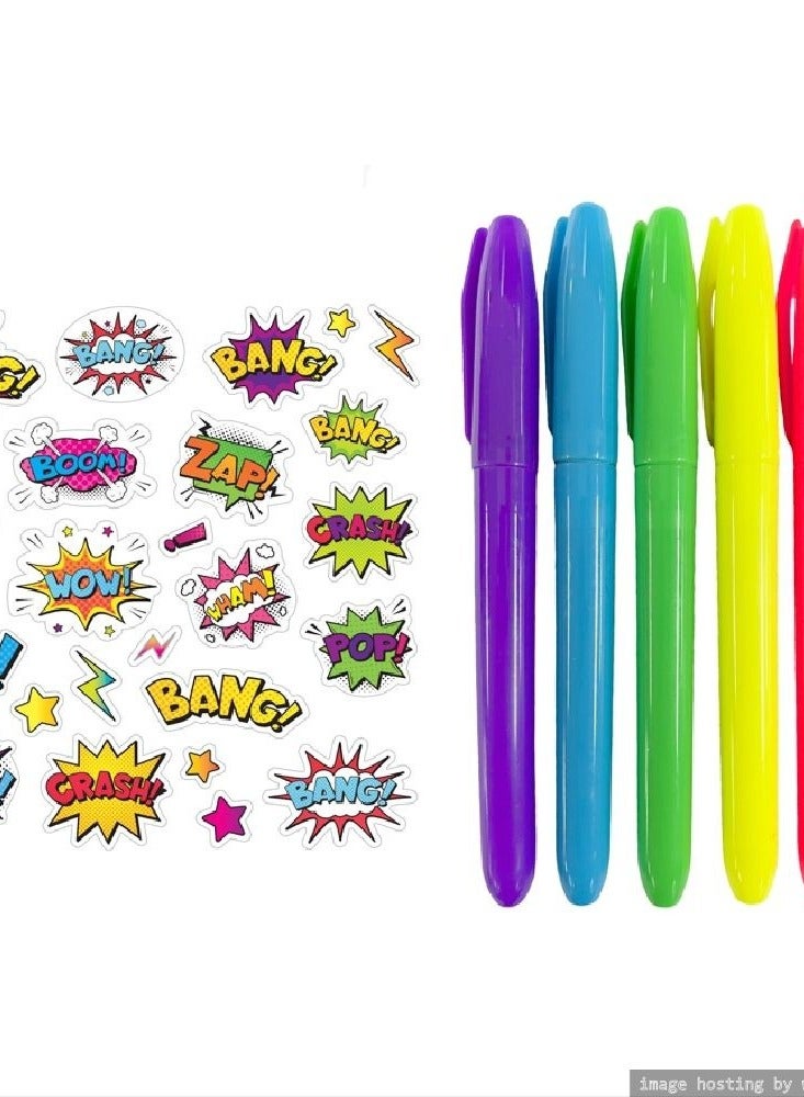 Hinkler Kaleidoscope Neon Coloring Kit Comic Art - Image 2