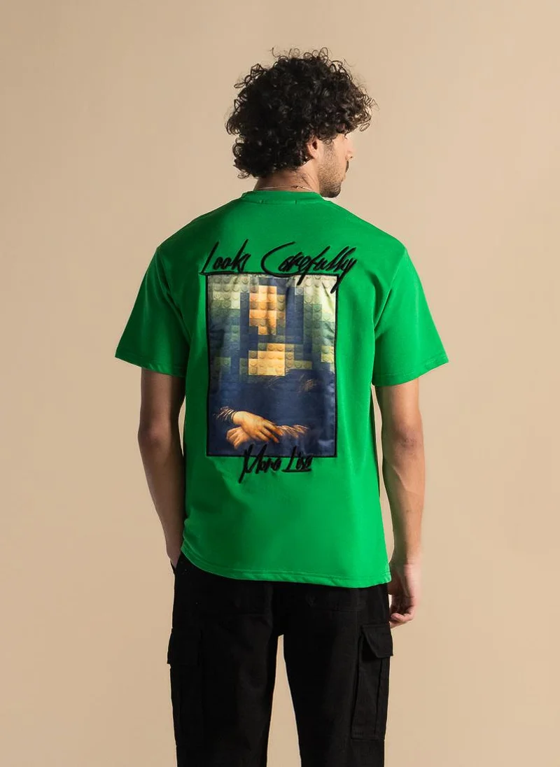 SHAPES DETAIL EMBROIDERED PATCHWORK T-SHIRT