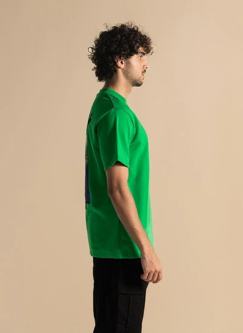 SHAPES DETAIL EMBROIDERED PATCHWORK T-SHIRT