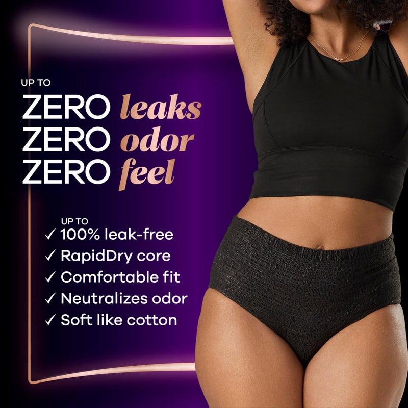 Always Discreet Boutique Incontinence and Postpartum Underwear for Women, Maximum Protection, Small/Medium, Black, 12 Count - Image 2